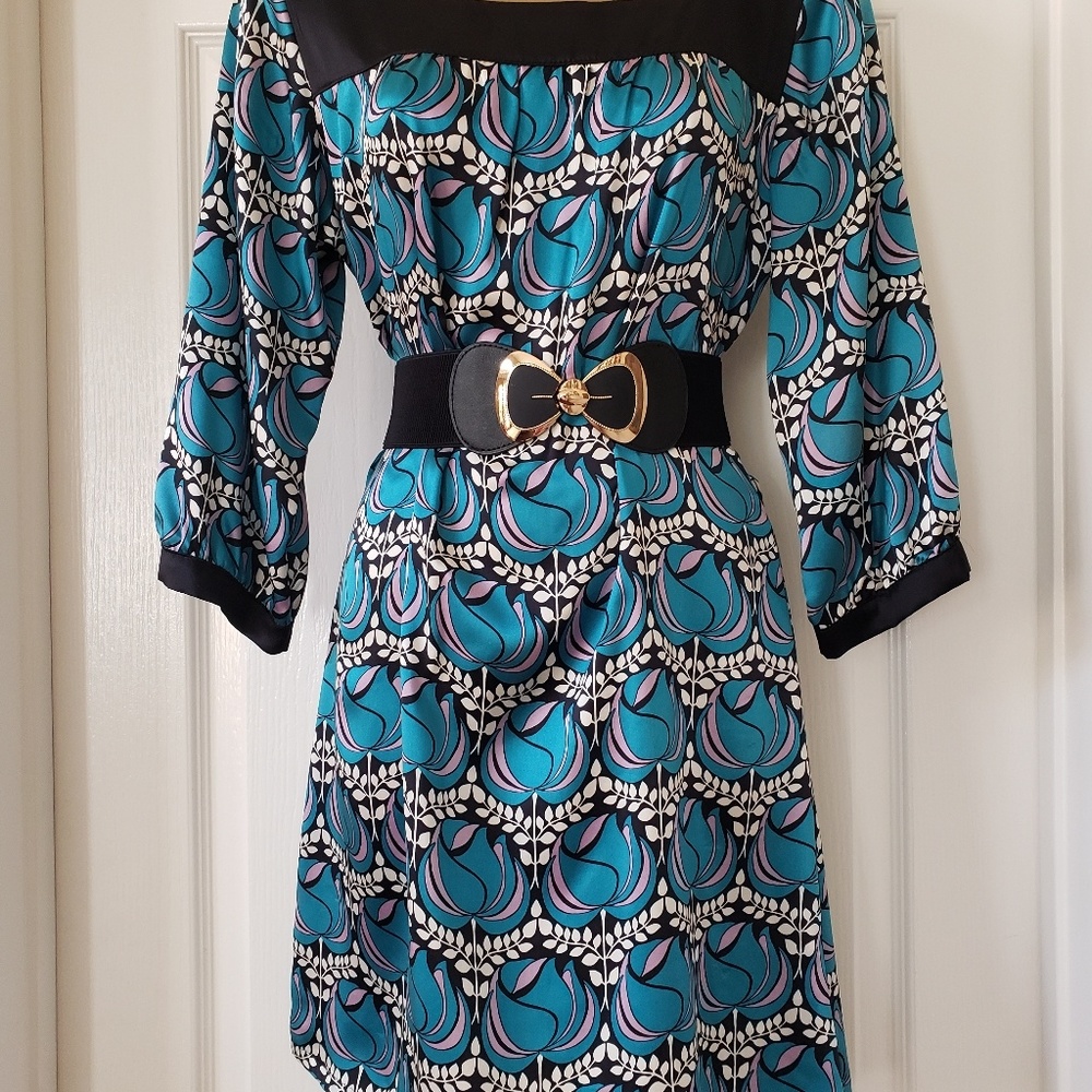 Puella 💯 Silk Gorgeous Print Dress Large